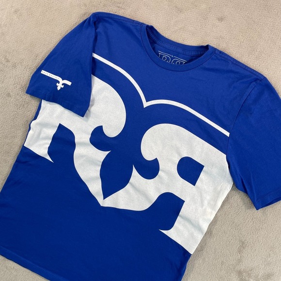 Rock Revival Big Logo T Shirt Men Large Blue Crew Neck Short Sleeve USA Made - Picture 5 of 9